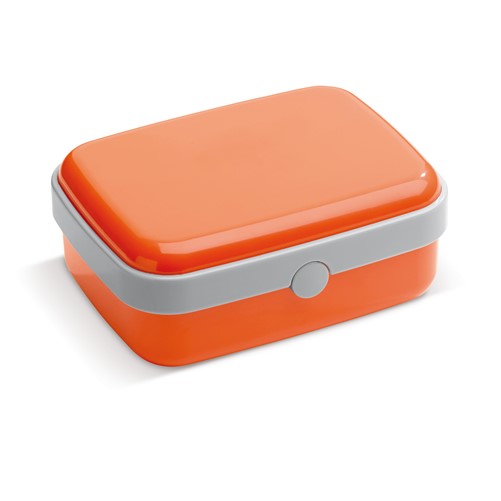 Broodtrommel Fresh 1000ml kleuren - Oranje - Op de deksel - 1 Kleur Zeefdruk - Eigen ontwerp laten opmaken