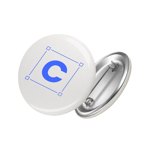 Metalen button 37mm met dubbel gezekerde speld