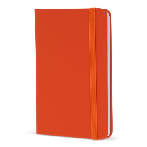 Notitieboekjes (compact) bedrukken - Oranje - Voorkant - Plaatsen eigen logo/naam (gratis)