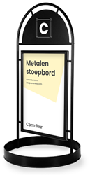 Premium metalen stoepbord zwart - A1